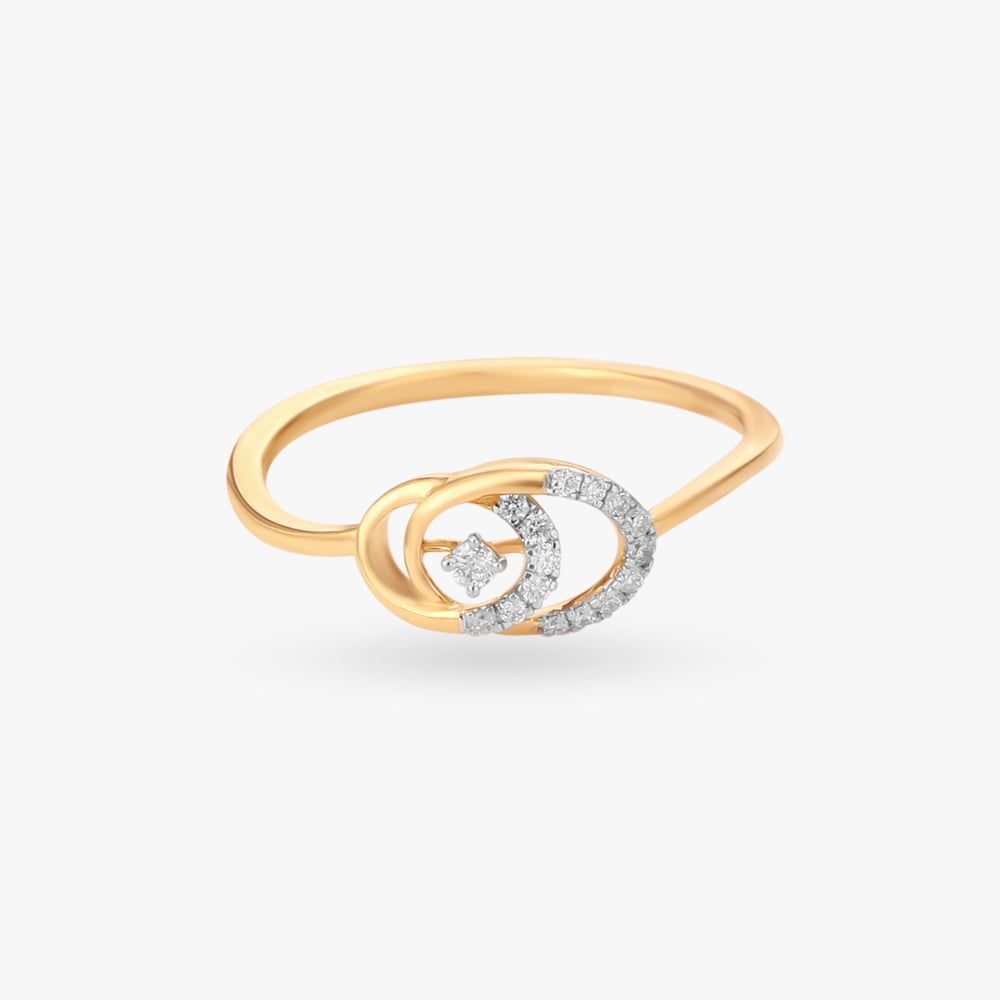 Symmetric Loops Diamond Ring